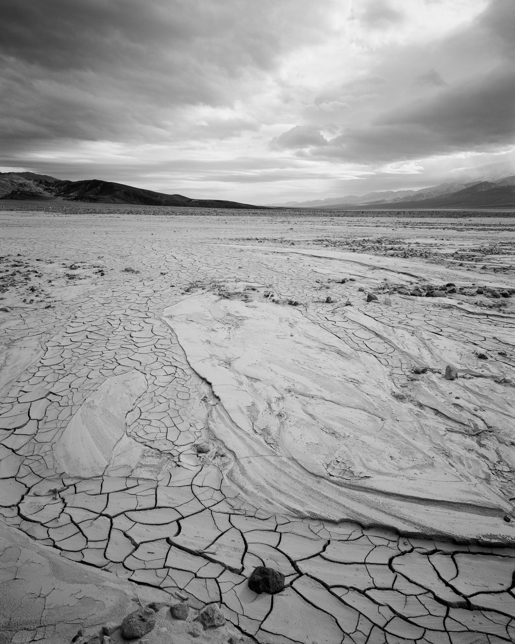 Fine art landscape photography print: Cracked Mud Wash