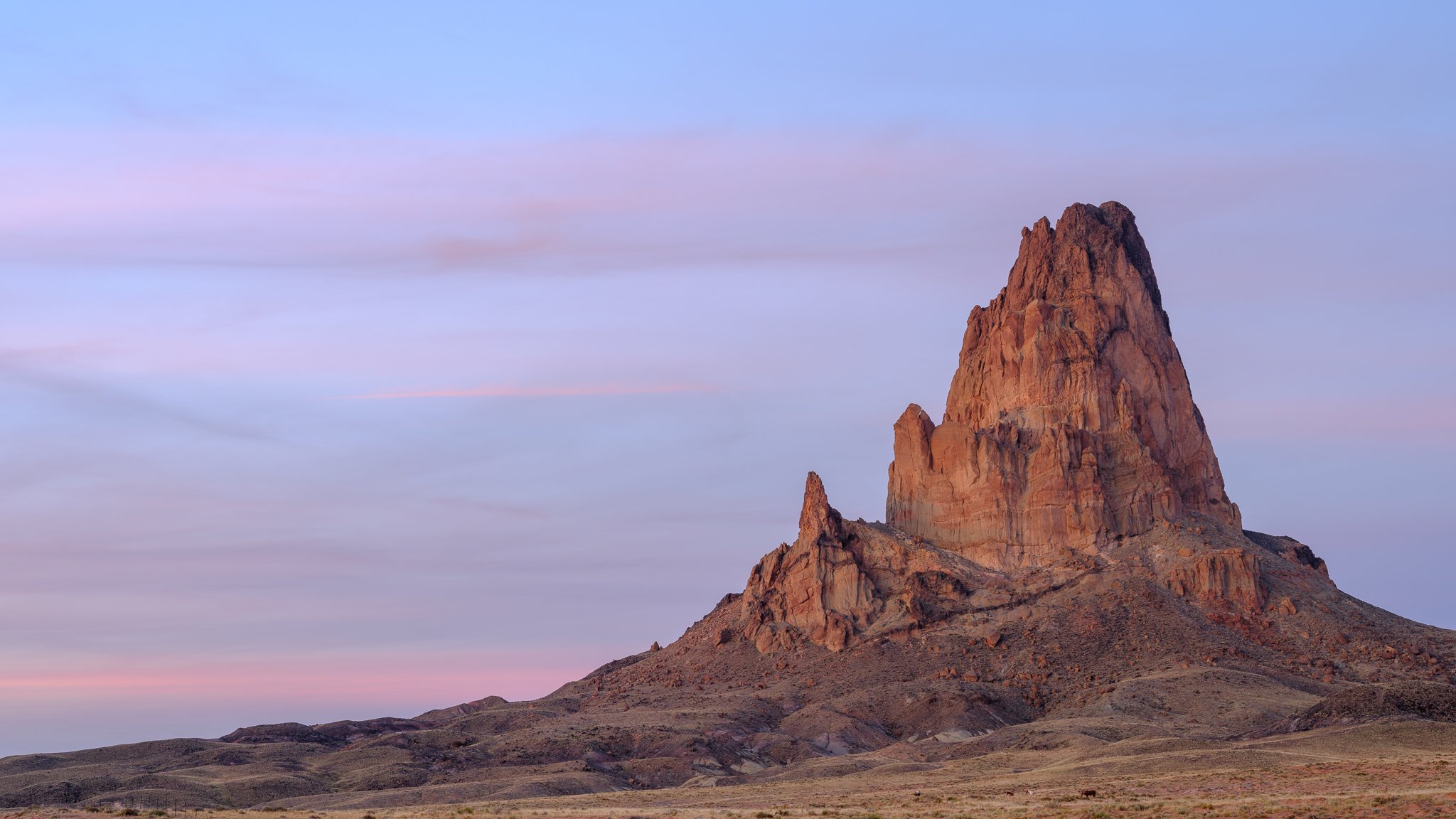 Fine art landscape photography print: Agathla Peak Sunset