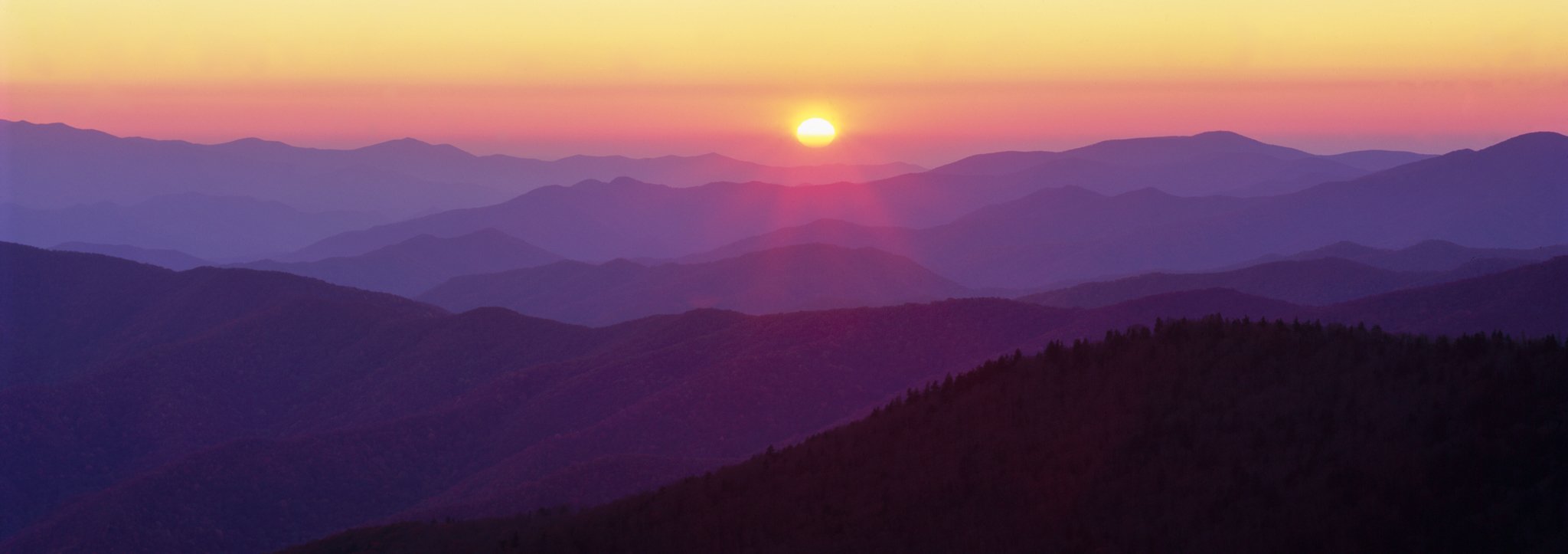 Fine art landscape photography print: Layered Sunset