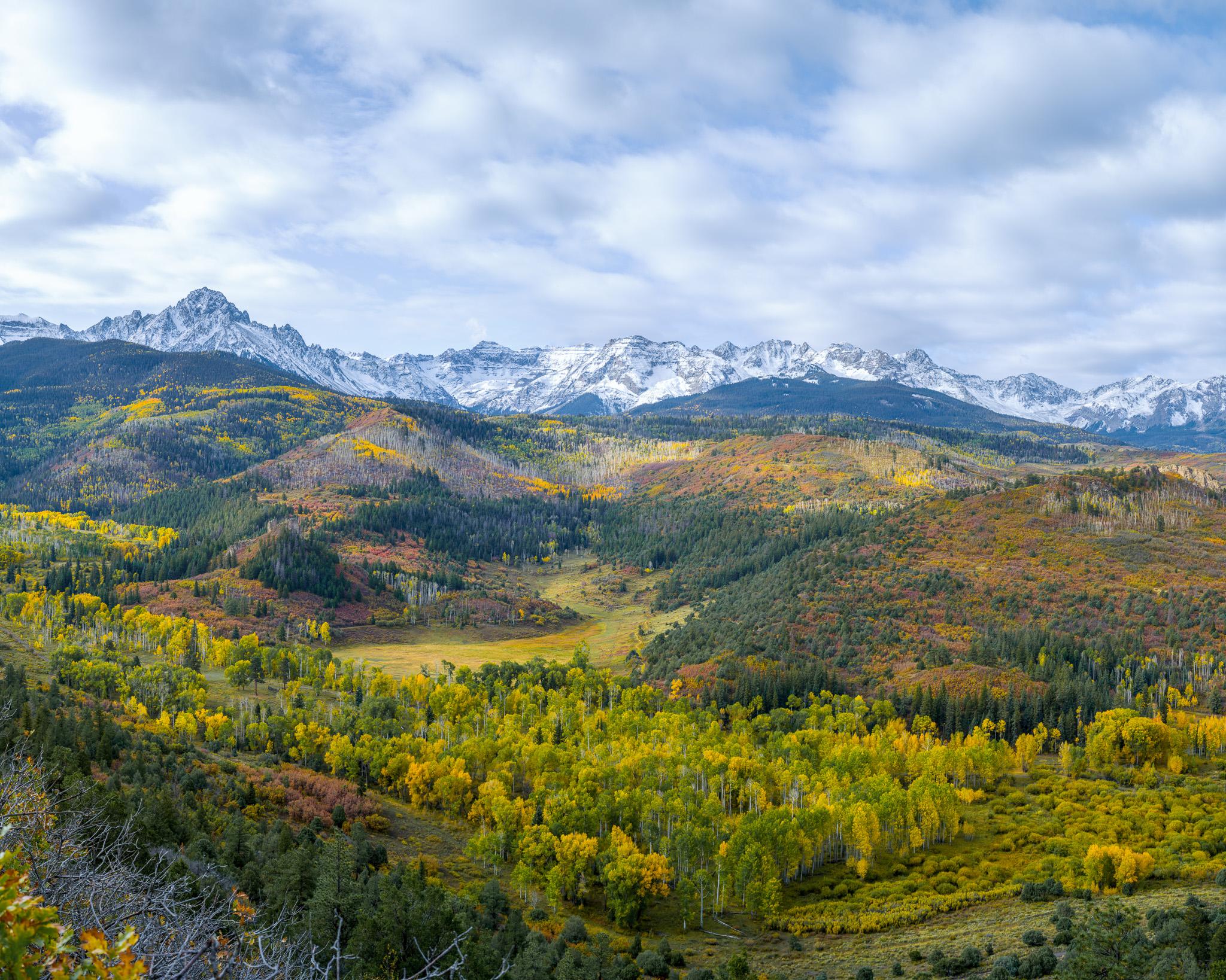 Fine art landscape photography print: Fall along the Sneffels Range