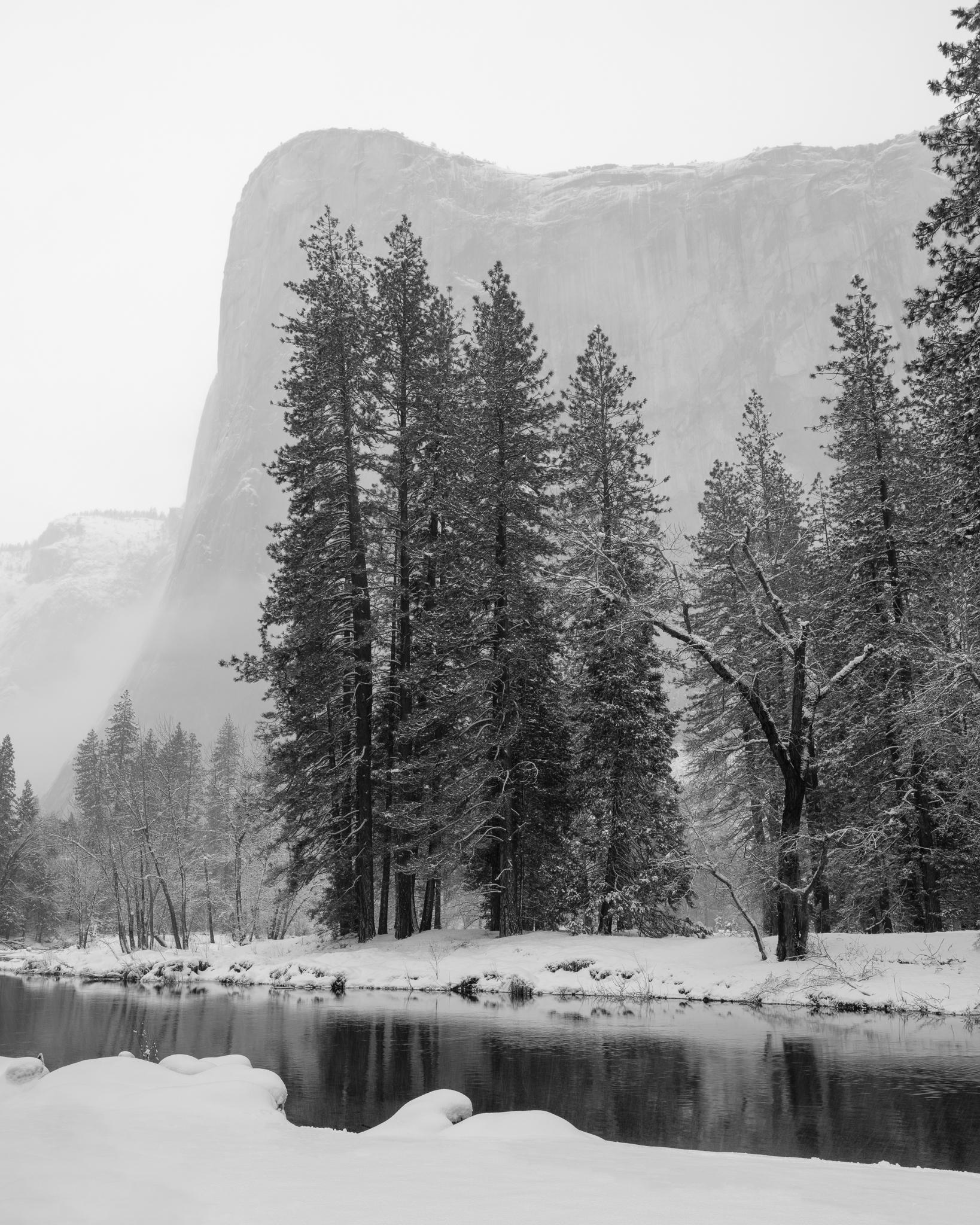 Fine art landscape photography print: El Capitan's Winter Veil
